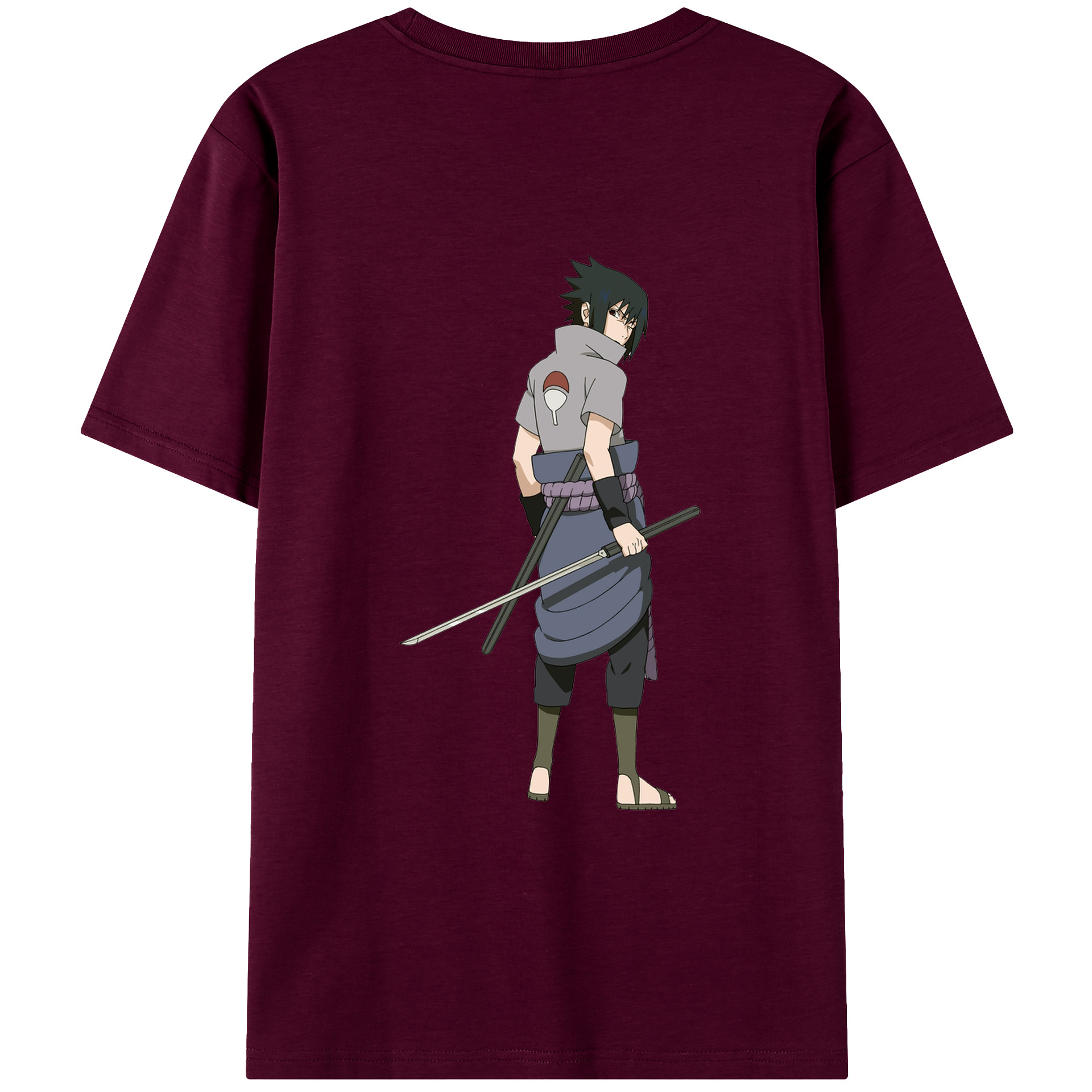 （画像用） NARUTO -ナルト- うちは サスケ Uchiha Sasuke レディース半袖Tシャツ(バックプリント)